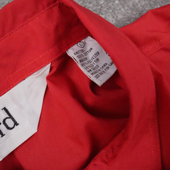 VTG 80s 90s Award Deadstock Large Red White Striped Short Sleeve Collared Shirt - Picture 5 of 9